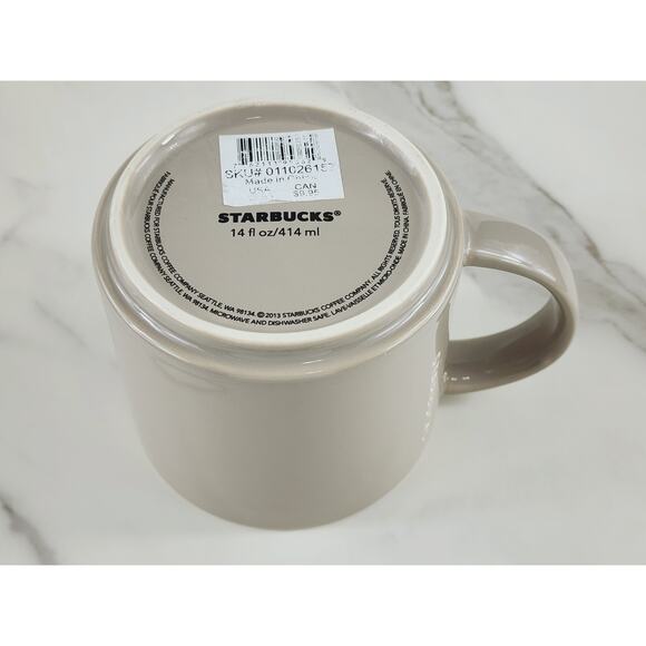 Starbucks Coffee Mug Tea Cup 14oz Light Brown 2013 Drinkware Stackable 4 3/4" - Picture 12 of 16